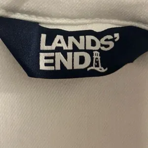 Lands' End Women's White Denim Jacket XL Long Sleeve‎ Casual thumbnail 13