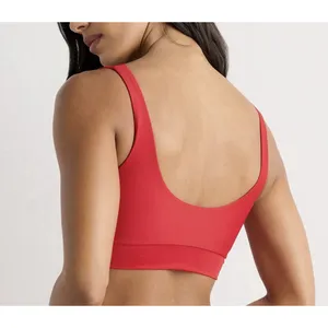 NWT Quince Cherry Red Italian Tank Bikini Top Size Medium thumbnail 2