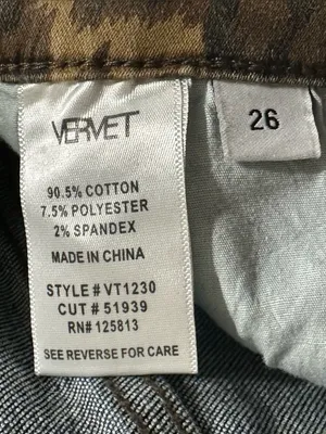 Vervet Flare Jeans Leopard Slit Size 26 thumbnail 10