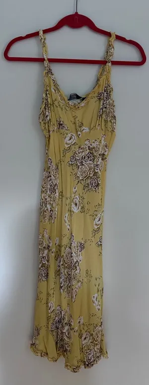 Vintage Twoofus Floral Yellow Slip Dress thumbnail 1