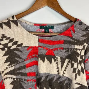 Lauren Ralph Lauren Top Womens XL‎ Southwestern Aztec Navajo Long Sleeve Buttons thumbnail 3