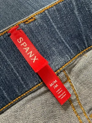 SPANX Seamed Front Wide Leg Jeans Blue Size Medium thumbnail 10