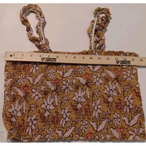 Aerie Cute Cropped Floral Fall Boho Y2K Fall Colored Top Large‎ thumbnail 6