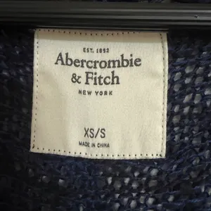 Abercrombie & Fitch Navy Blue White Striped Open Knit Cardigan Sweater XS/S thumbnail 3