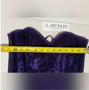 Daisy Purple and Black Lace Front Zipper corsets thumbnail 6
