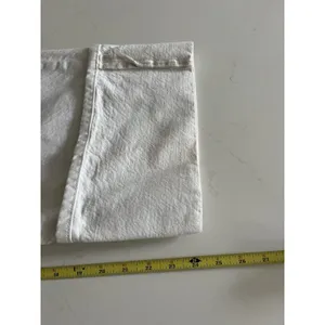 Zara Women’s White Jeans Sz 12 High Rise Wide Leg Cuffed Crop Hem thumbnail 6