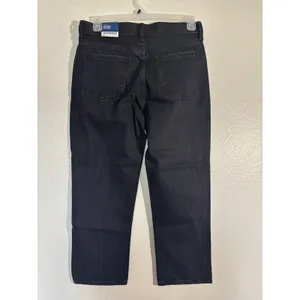 Old Navy NWT Women's Size 8 High-Rise Slouchy Straight Button-Fly Black Jeans thumbnail 2