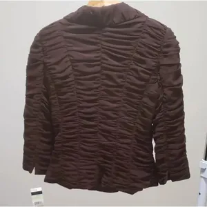 Cachet Brown Ruched Blazer Jacket Size 4 thumbnail 5