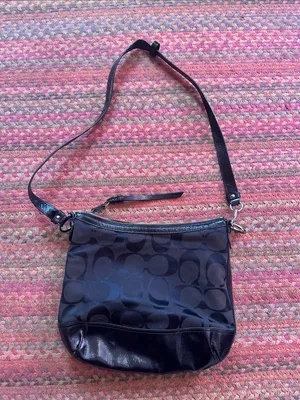 Coach Signature Park Convertible Black/ Brown Signature Shoulder Bag Satchel thumbnail 6