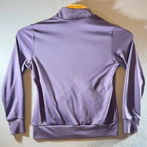 857 | Adidas Golf Full Zip‎ Textured Performance Track Jacket Purple Womens M thumbnail 2