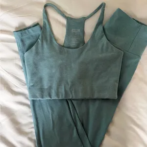 Girlfriend Collective Dusty Teal Workout Set thumbnail 1