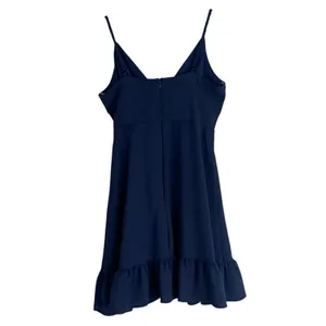 Altar'd State Faux Wrap Solid Mini Dress Navy Blue Summer Ruffle Hem Size M thumbnail 5