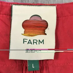 Farm Rio Dress Women's Size Large Red Banana Juice Boho Puff Sleeve Tie Mini thumbnail 3