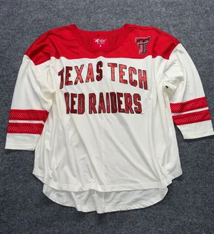 47 Brand Texas Tech Red Raiders women's 3/4-sleeve fashion jersey with glitter graphic thumbnail 1