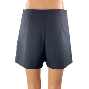 Zara Women's Black Pinstriped High Waisted Slit Mini Shorts Skirt Skorts Size S thumbnail 4