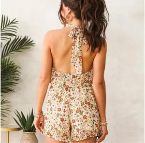 Daytrip floral halter neck romper thumbnail 6