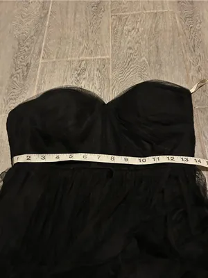 Jenny Yoo Black Strapless Evening Gown - sparkly black maxi dress - size 8 thumbnail 12