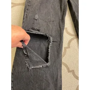 Garage Denim Street Wide Leg Black Distressed Jeans Size 00/23 Y2K thumbnail 9
