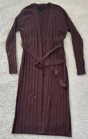 Women’s House of Harlow brown Knit ribbed Dress & Cardigan Set Size Medium thumbnail 1