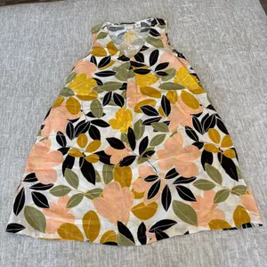 Rachel Zoe 100% Linen Shift Dress Size XS PInk Tank Floral Sleeveless‎ Tropical thumbnail 1