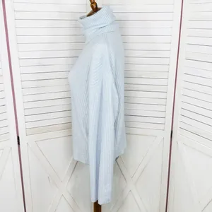 H&M Oversized Ribbed Cowl Neck Sweater Powder Blue Medium‎ thumbnail 2