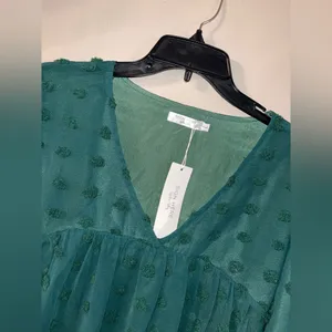 Sign Here Signature Clothing NWT womens shirt size Large, Green thumbnail 2