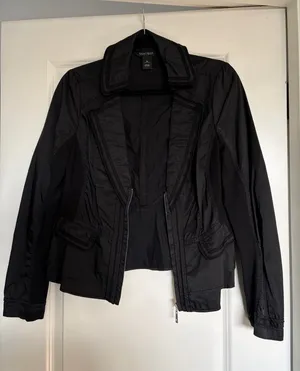 Y2K Fitted Black Peplum Blazer – White House Black Market thumbnail 1