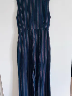 Moodia Italy Pinstripe Wide Leg Jumpsuit • 90s Minimalist thumbnail 5