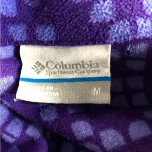 EUC Columbia Purple Patterned Half-Zip fleece top - size M‎ thumbnail 2