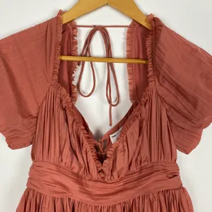 ASOS DESIGN plisse mini dress with puff sleeve in rose size 8 thumbnail 3