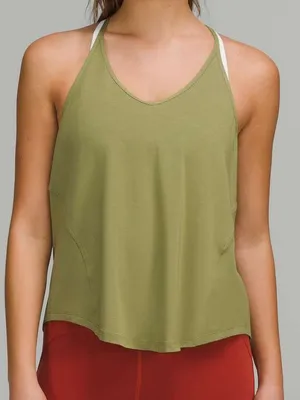 Lululemon Modal-Silk Yoga Tank Top Bronze Green W1DHUS size 8 thumbnail 1