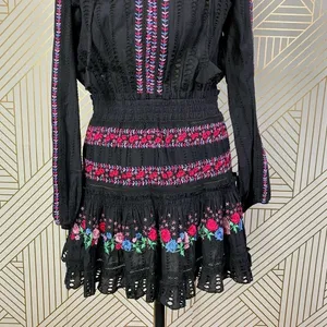 MISA Los Angeles Manuela‎ Dress Black Embroidered thumbnail 5
