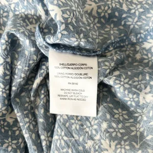 Gal Meets Glam Blue Floral Smocked Ruffle Maxi Dress 100% Cotton Size 16 thumbnail 6