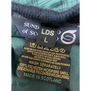 Sunderland of Scotland Weatherbeater Golf Windshirt Green‎ Plaid Womens Large L thumbnail 5