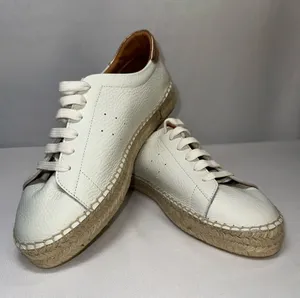 Dalson Espadrilles Boho Hippie Cottagecore White Leather Platform Sneaker Sz 9 thumbnail 1