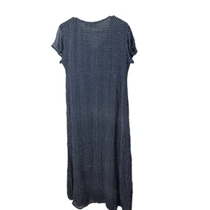 Vintage Paul‎ Harris Design Navy White Polka Dot Maxi Dress Button Front M thumbnail 6