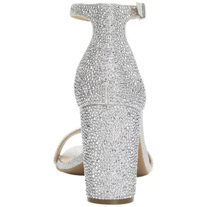 INC International Concepts Two-Piece Sandal Block Heel Silver Crystal Gray 9M thumbnail 9