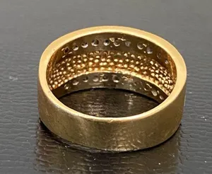 Vintage Unsigned Gold-tone Clear CZ Stones Fashion Row Ring Size 8 thumbnail 8
