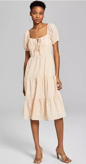 Nordstrom And Now This Orange Midi Dress thumbnail 1