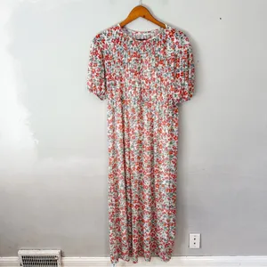 ZARA Smocked Maxi Dress NWT NEW Small Floral Print thumbnail 2