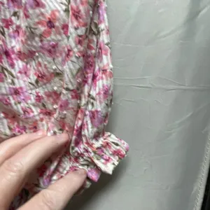 Lush size M puff sleeve floral mini dress smocked back thumbnail 4