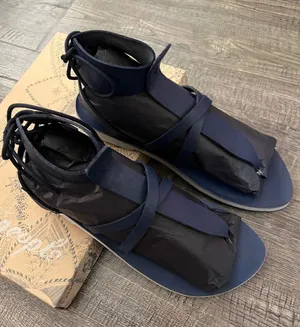 Free People Denim Blue Vacation Day Wrap Sandals thumbnail 1