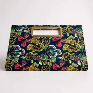 Multicolor Butterfly Rectangular Convertible Clutch Crossbody Purse Wedding Blue thumbnail 1