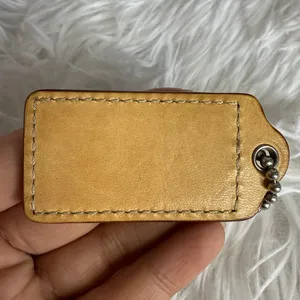 2.5" COACH Tan Fob Bag Charm Hang tag Hangtag thumbnail 2