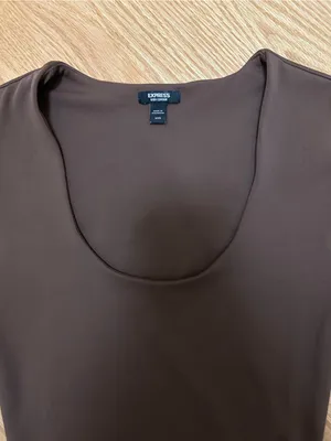 Express Scoop Neck Brown Bodysuit thumbnail 2