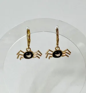 Halloween Spider Earrings (411) 🕷️ Gold thumbnail 2
