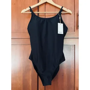 Quince Italian Cami One Piece Swimsuit Black Size Large NEW thumbnail 2