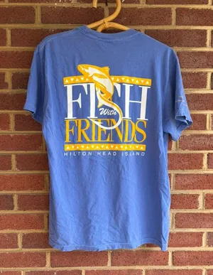Fish with Friends Hilton Head Island Purple Comfort Colors T-shirt Medium thumbnail 1