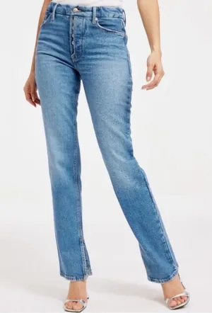 Good American Good Icon Split Inseam Jeans Size 10 / 30 Medium Wash Straight Leg thumbnail 1