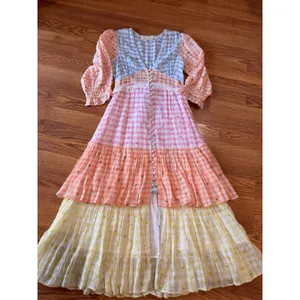 LoveShackFancy Ollie Floral Tiered Cotton Midi Dress Boho Check Size 2 thumbnail 9